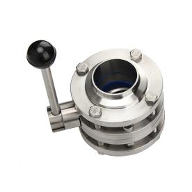 Three piece welded butterfly valve