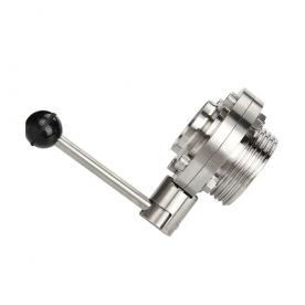 Threaded welded butterfly valve